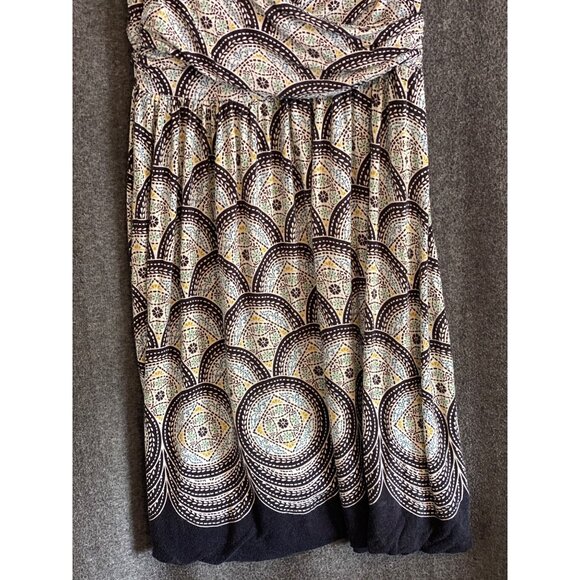 Elle Dress Summer Sundress Blue Green Black Geometric Elastic Waist Women Small - Picture 5 of 10